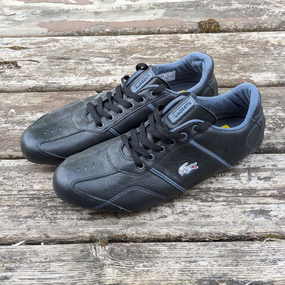 Lacoste Black Sneakers with Leather Upper and Low-Top Design